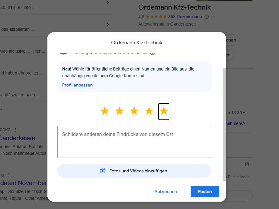 ordemann kfz bewertung abgeben google